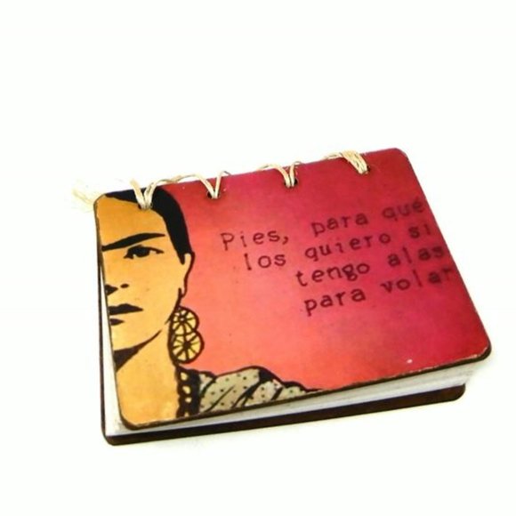 Mexican artisan notebook hand made Frida iconic de - Picture 2 of 2